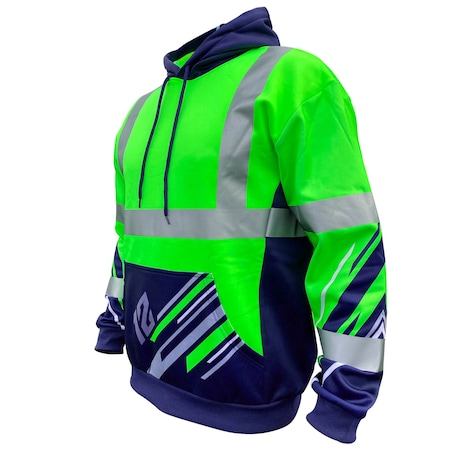 Safetyshirtz SS360 Seattle Twelve Class 3 Hoodie, Safety Green, S 54041303S